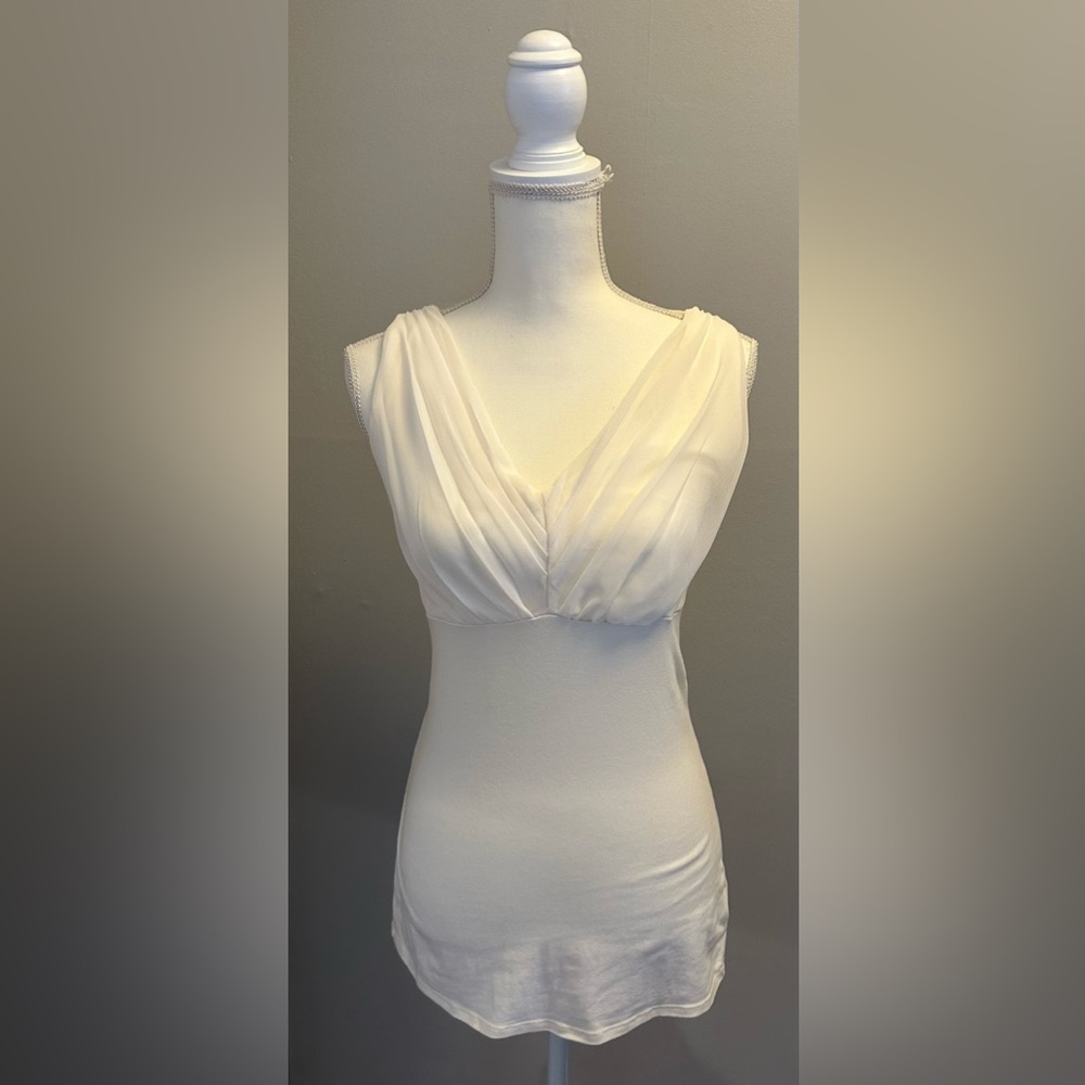EXPRESS  White V-Neck Top
